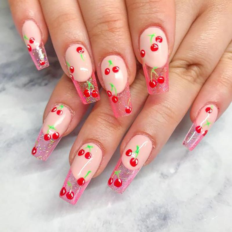 1sheet 3D Sweet Cherry Fruit N - огляд і ціна Nail Art Maroon
