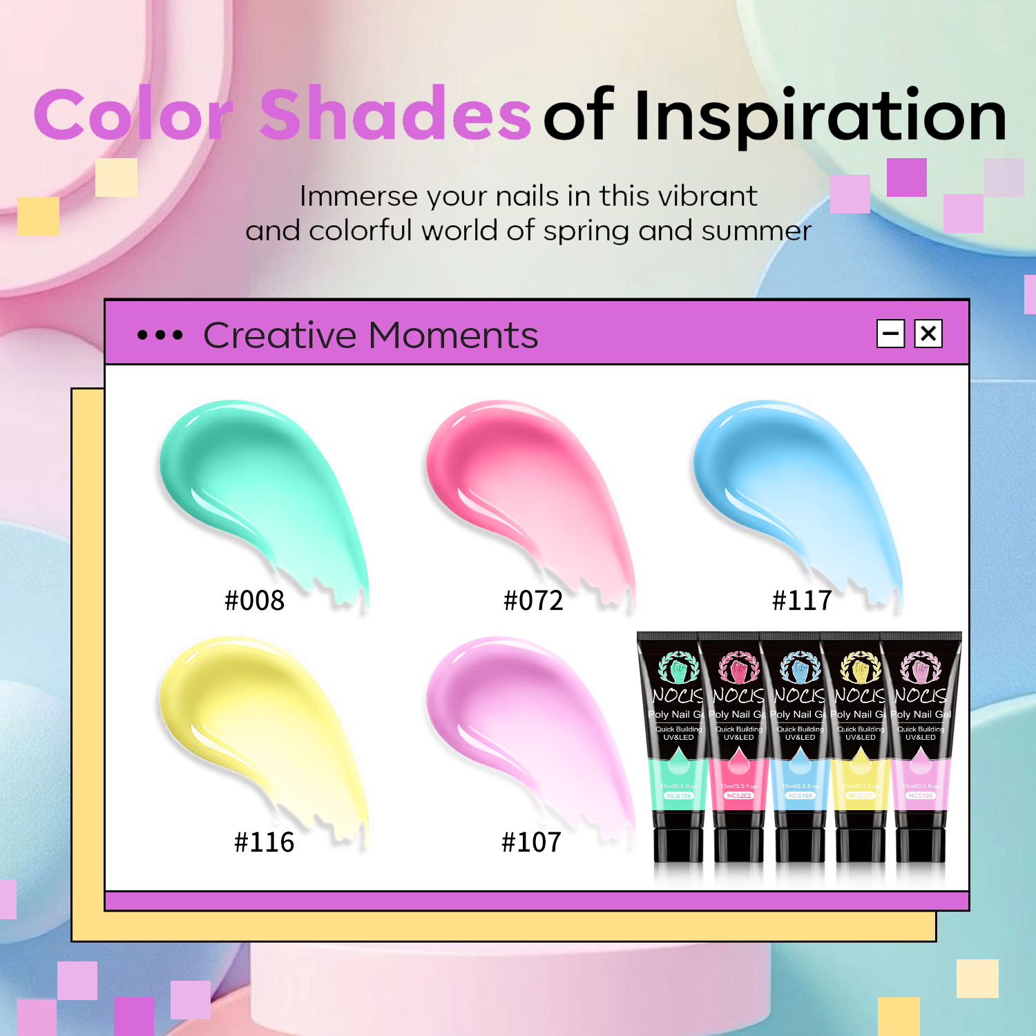 NOCIS Poly Nail Gel Kit-5 Colo - огляд і ціна Polygel Nail Kit