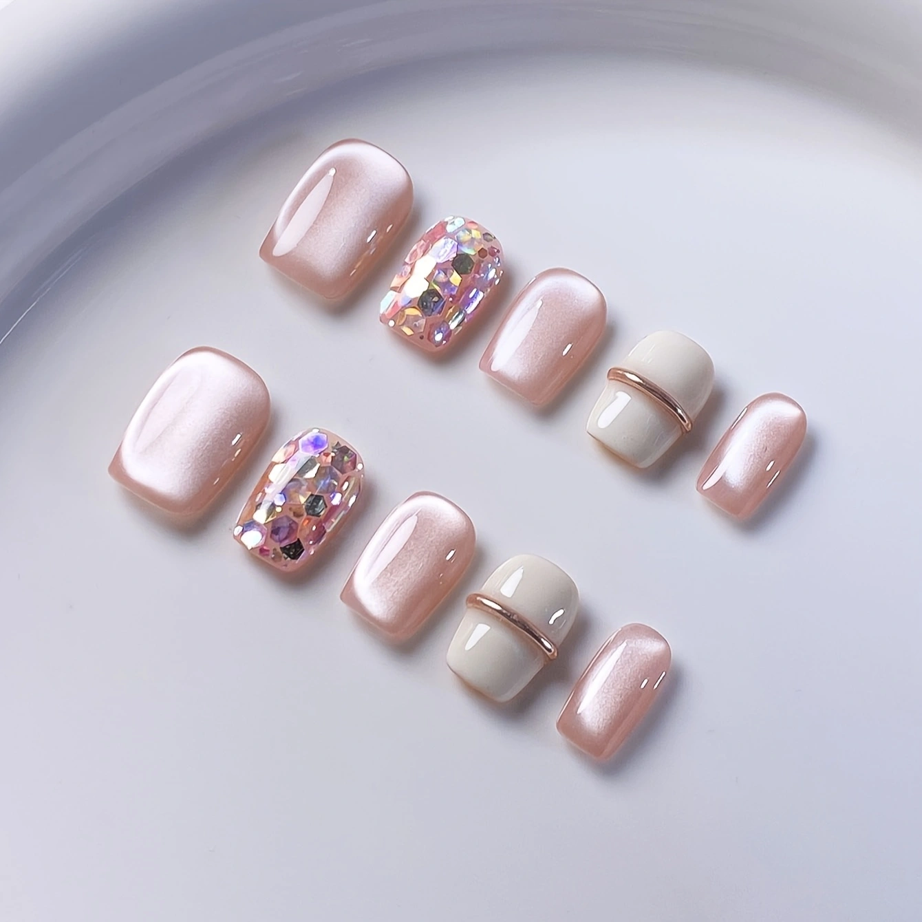 10 pieces of pure handmade alm - огляд і ціна Nail Art French Nails
