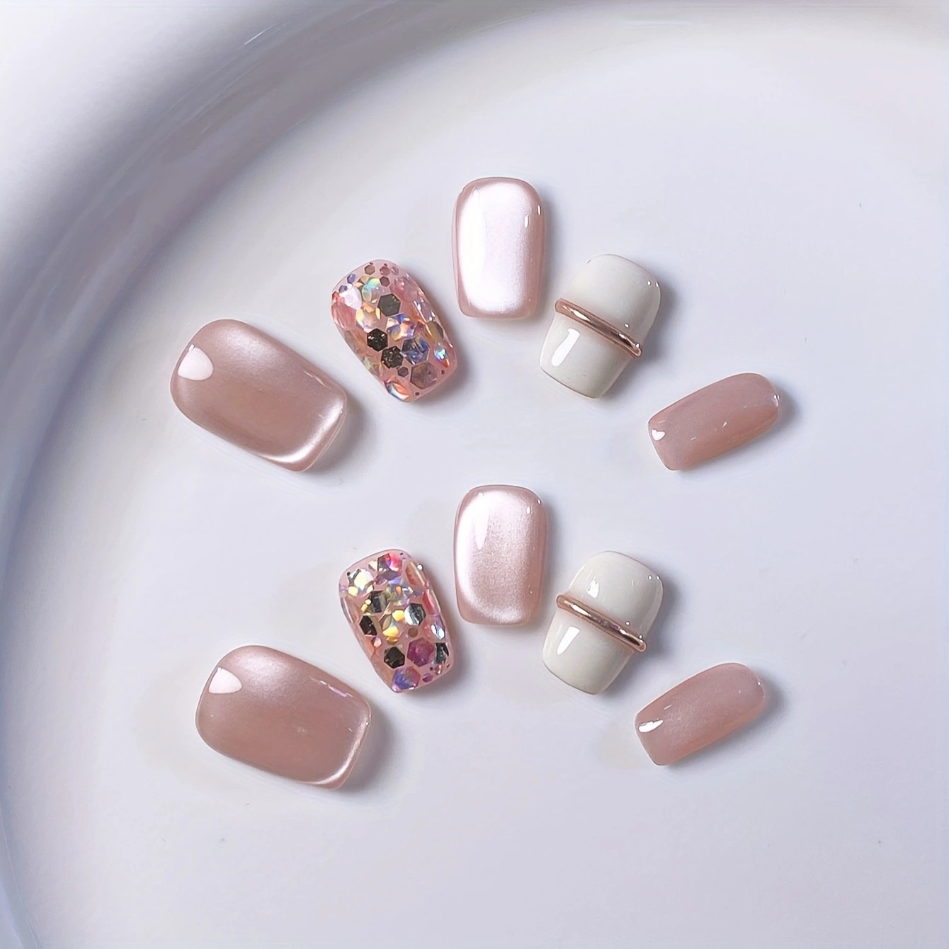 10 pieces of pure handmade alm - огляд і ціна Nail Art French Nails