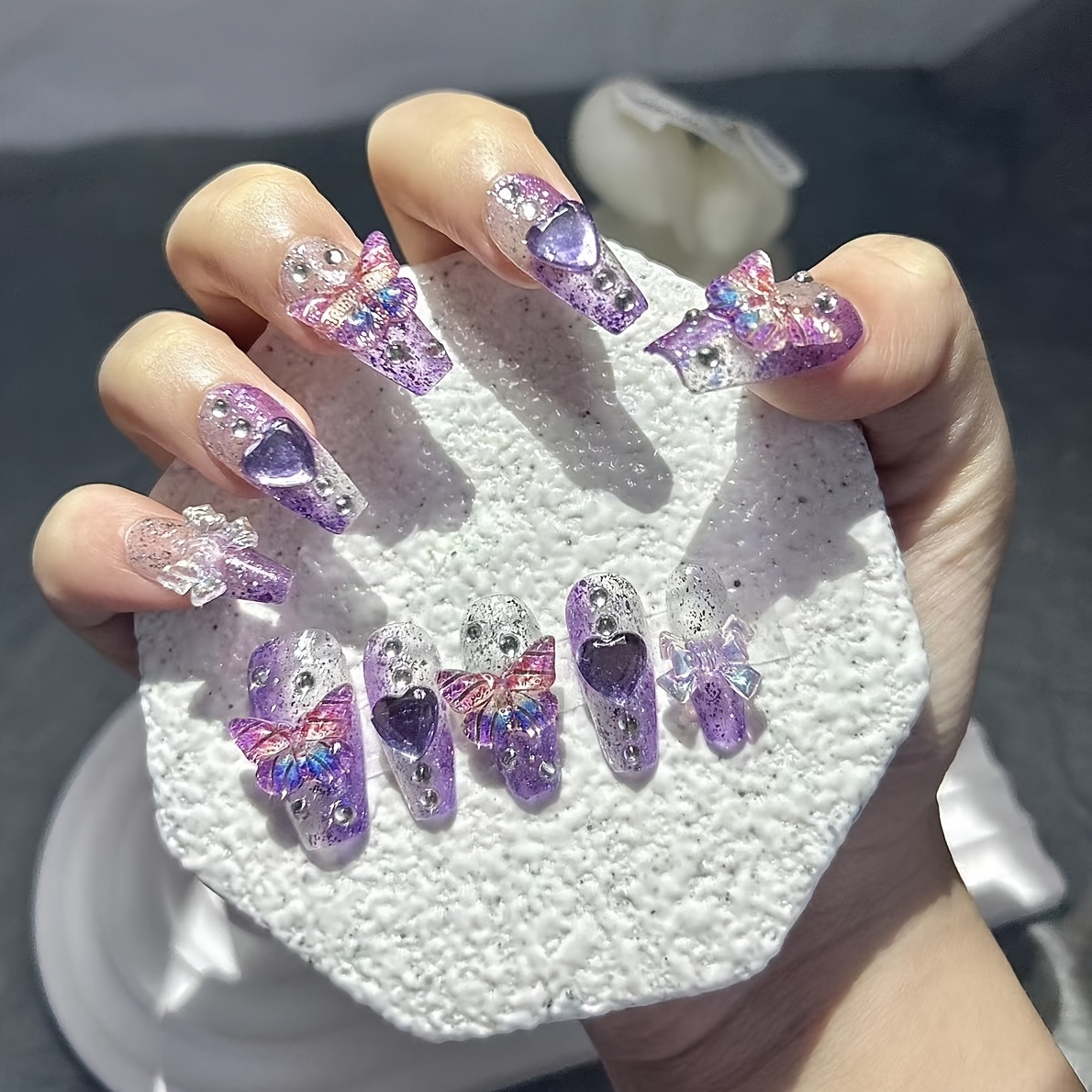 10 Pieces Purple Fantasy Butte - огляд і ціна Nail Art Red