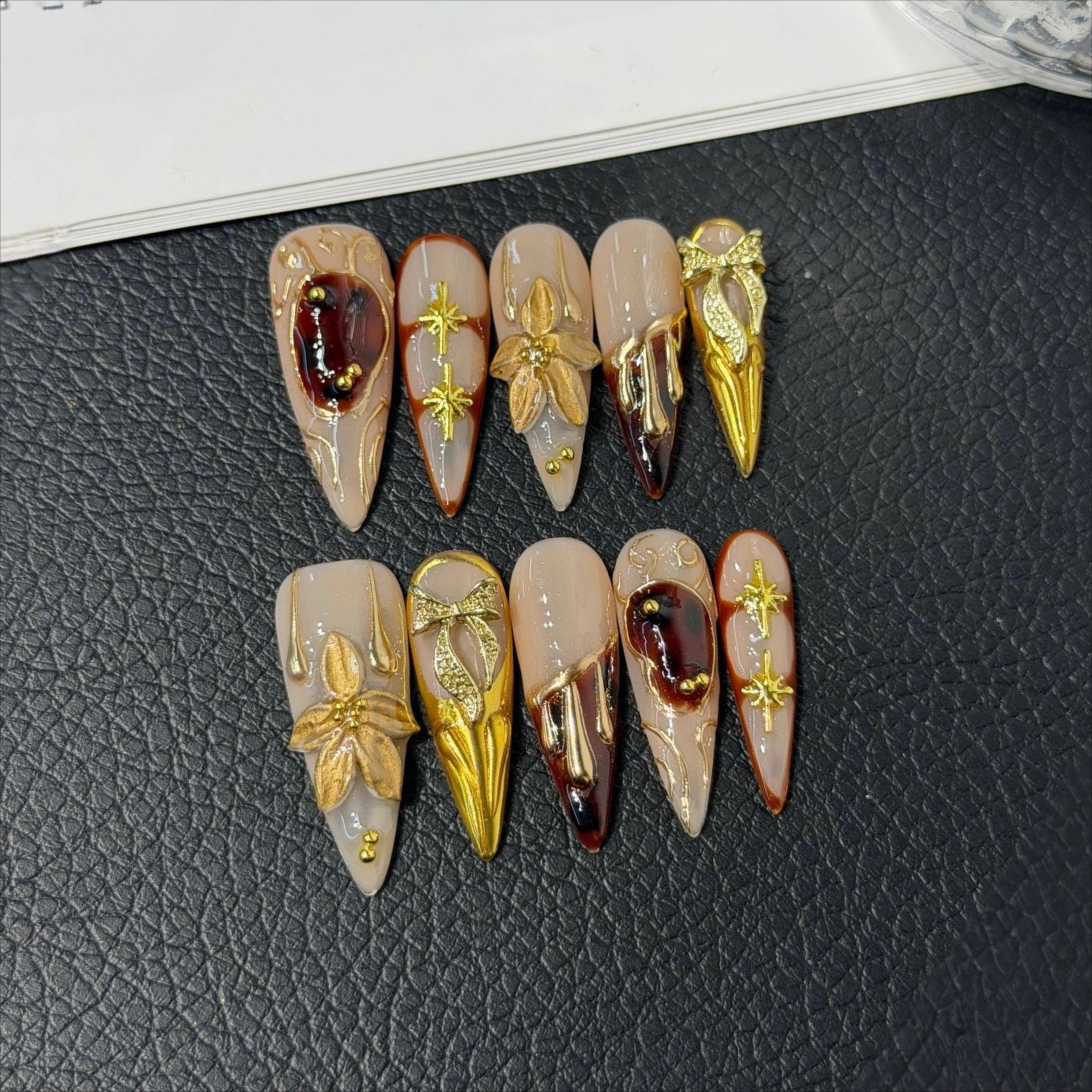 10Pcs Long Stiletto Wine Red H - огляд і ціна Nail Art Red