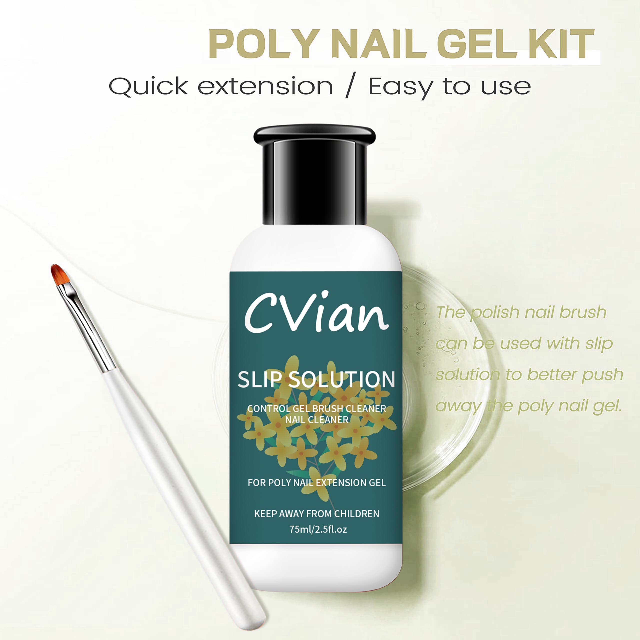 75ml Poly Gel Slip Solution Ki - огляд і ціна Polygel Nail Kit