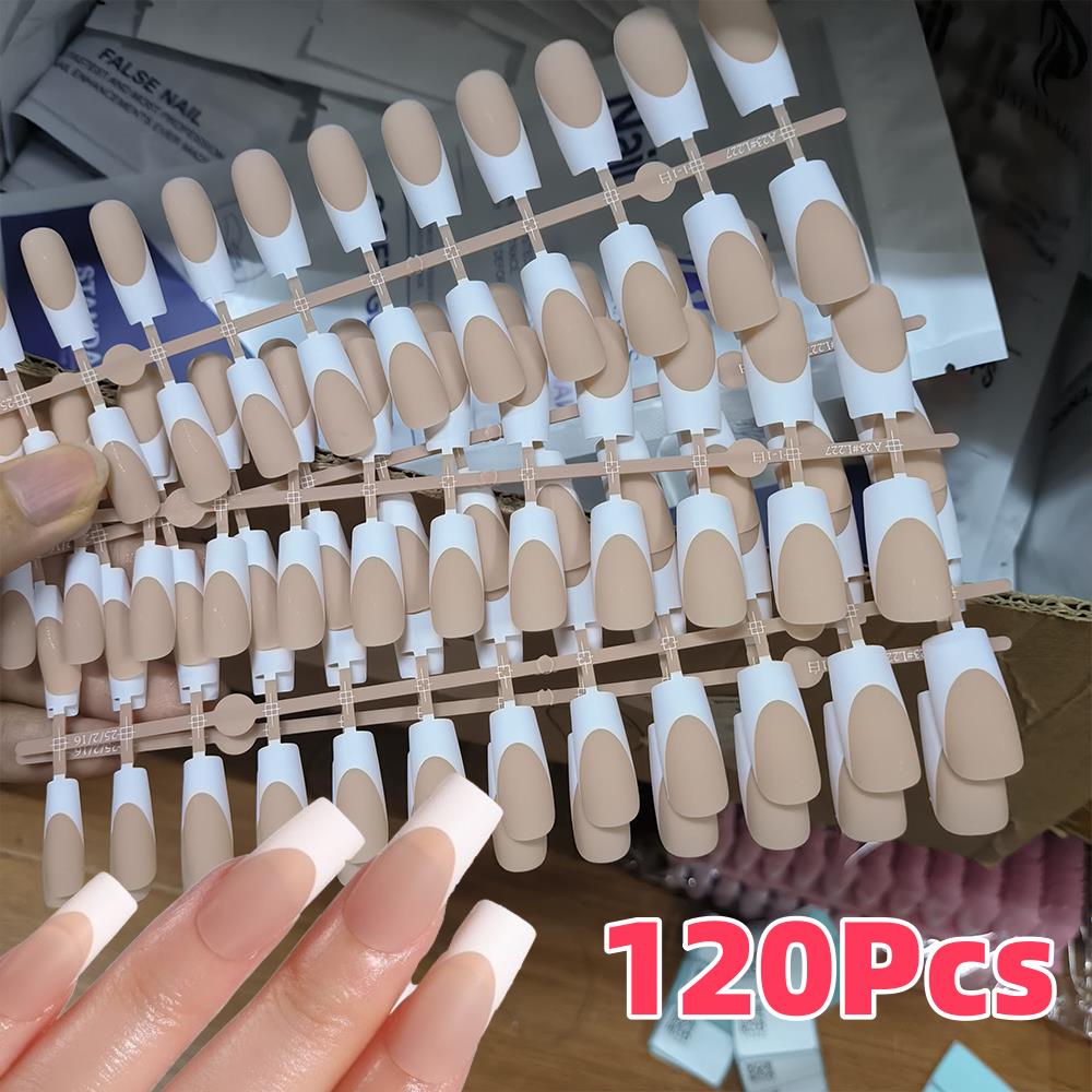 120Pcs Nude French Fake Nails  - огляд і ціна Nail Art Press On