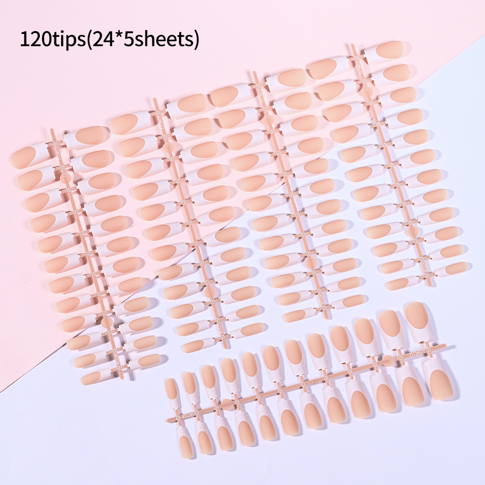 120Pcs Nude French Fake Nails  - огляд і ціна Nail Art Press On