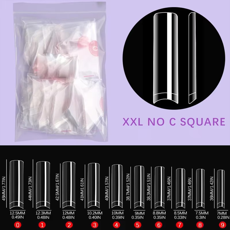 500 XXL C-Curve-Free Nail Tips - огляд і ціна Nail Art Xxl